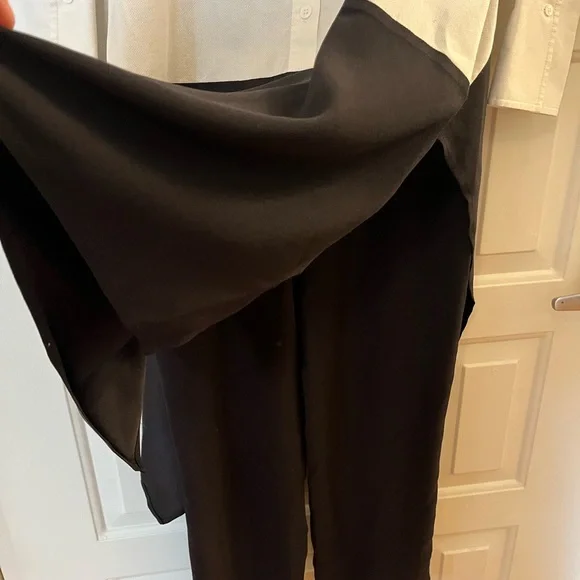 BCBG Runway White & Black Tuxedo Jumpsuit - Picture 3 of 6